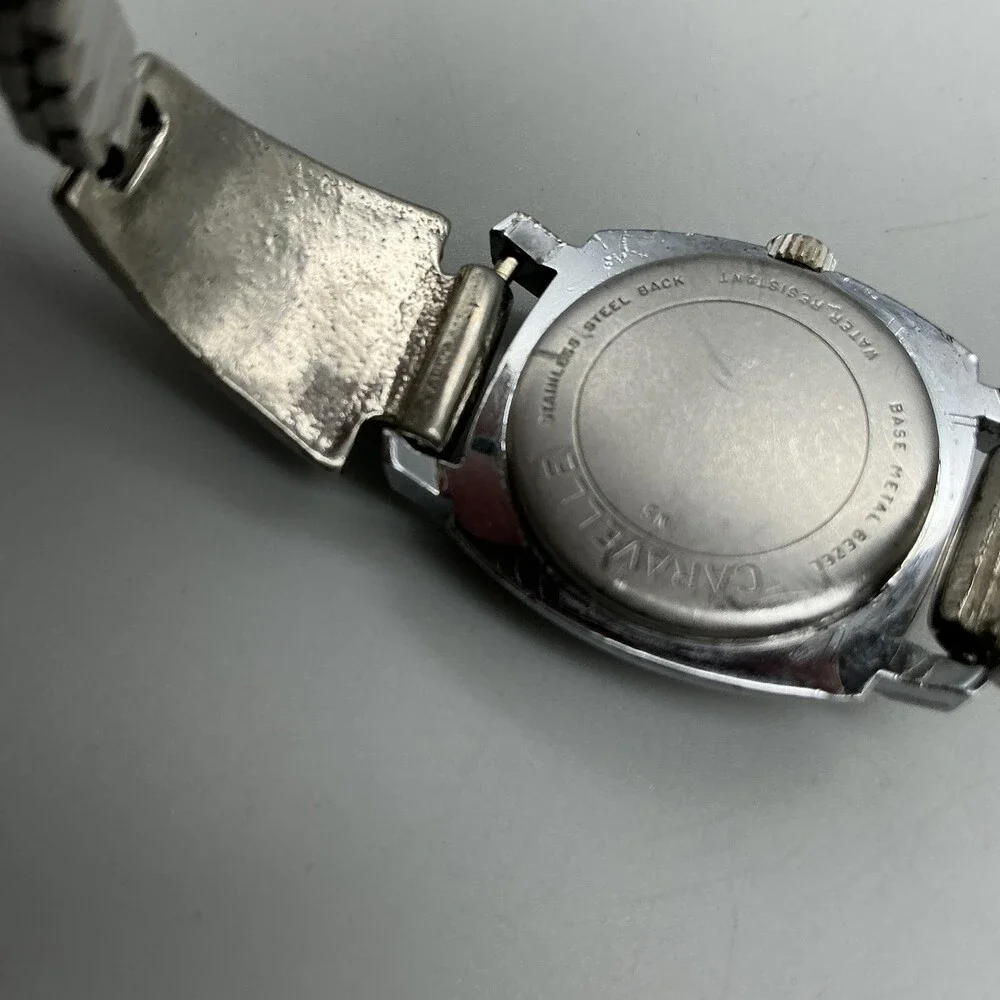 Vtg Caravelle Womens Watch 23mm Sterling Native American Signed Turquoise Manual